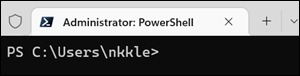 PowerShell به عنوان Administrator در ترمینال باز می شود.