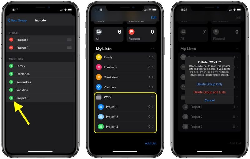 نحوه گروه بندی کردن لیست ها در برنامه Reminders آیفون 2 نحوه ایجاد گروه یادآوری در iOS