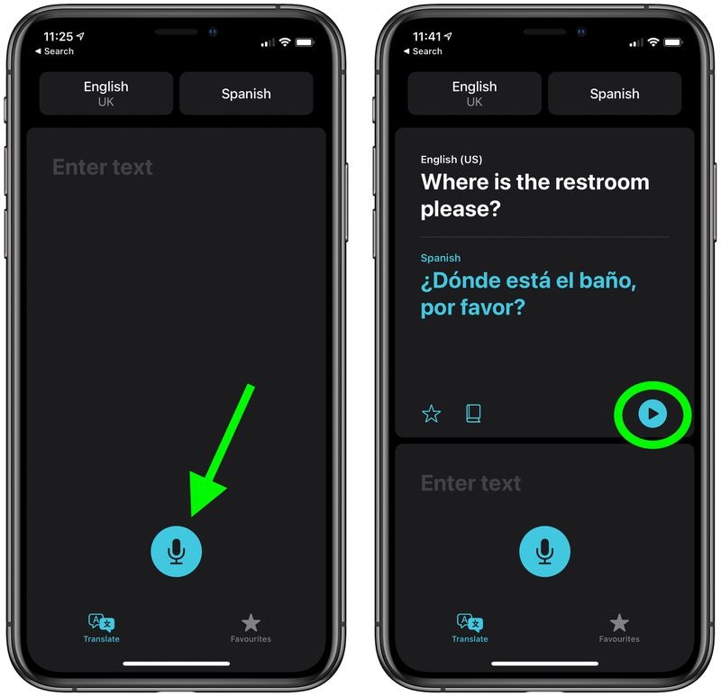 نحوه ترجمه مکالمه در برنامه Translate اپل در iOS 14 2 شنیدن مکالمه ترجمه شده