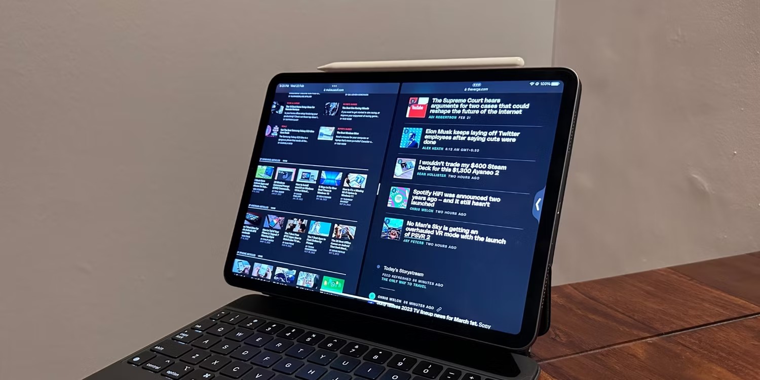 iPad Pro با استفاده از Split View در چند ویندوز