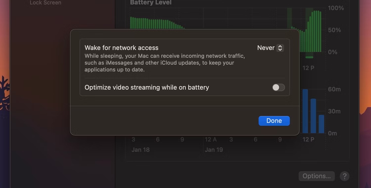 10 قابلیت فرمان های Power Management در ترمینال مک 2 تغییر وضعیت Wake for Network Access در تنظیمات سیستم