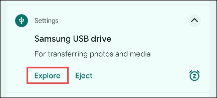 نحوه استفاده از درایو USB با گوشی یا تبلت اندروید 2 روی «کاوش» ضربه بزنید.