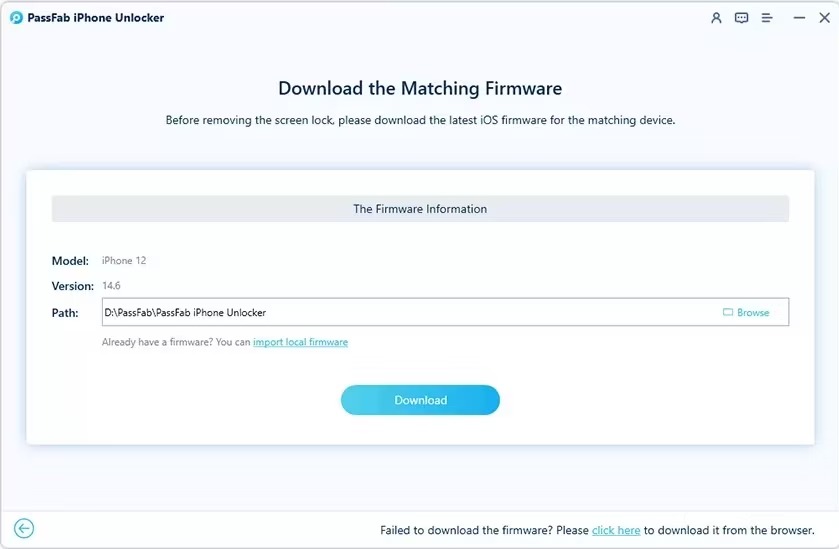 3 راه حل مشکل Security Lockout آیفون 3 passfab محل سفت افزار آیفون را انتخاب کنید