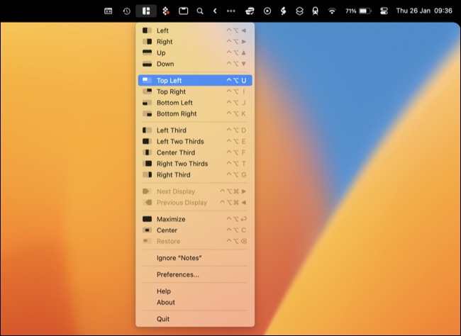 روش استفاده از Split Screen در مک 4 برنامه Magnet برای macOS