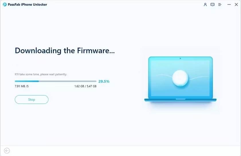 پیشرفت دانلود سیستم عامل passfab آیفون