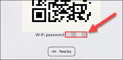 رمز عبور Wi-Fi در زیر کد QR فهرست شده است.