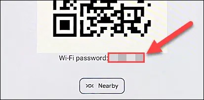 نحوه مشاهده رمز Wi-Fi در اندروید 5 رمز عبور Wi-Fi در زیر کد QR فهرست شده است.