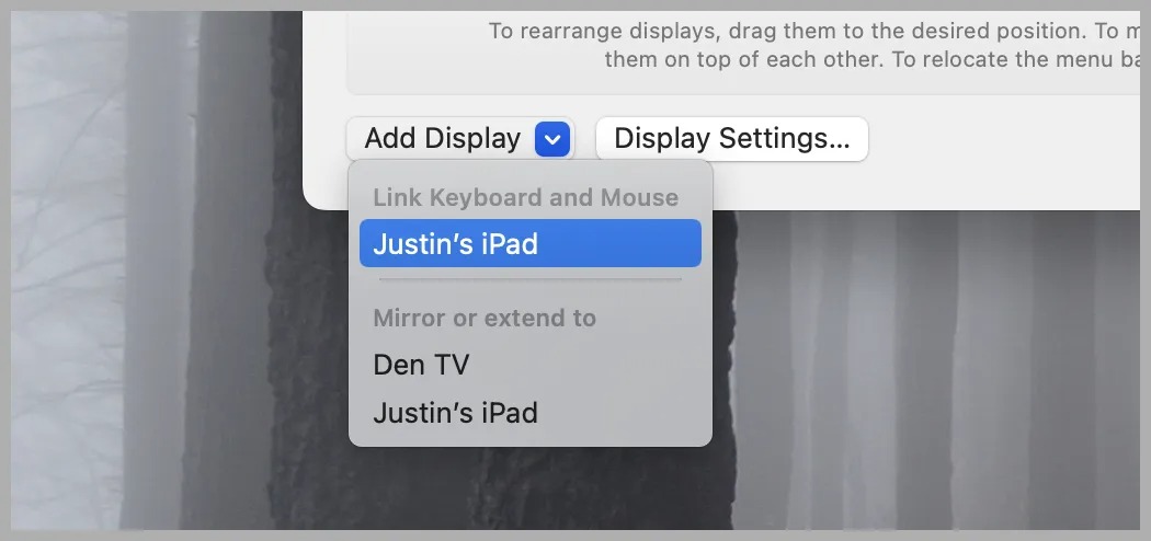 اسکرین شات تنظیمات صفحه نمایش مک