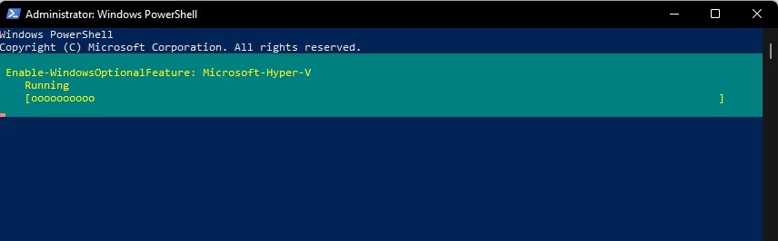 Hyper v windows 11 powershell را فعال کنید