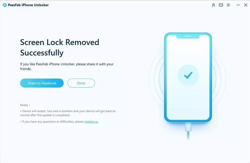 passfab حذف قفل آیفون با موفقیت