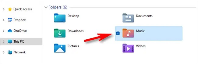 نمونه ای از علامت تیک انتخاب فایل در Windows 11 File Explorer.