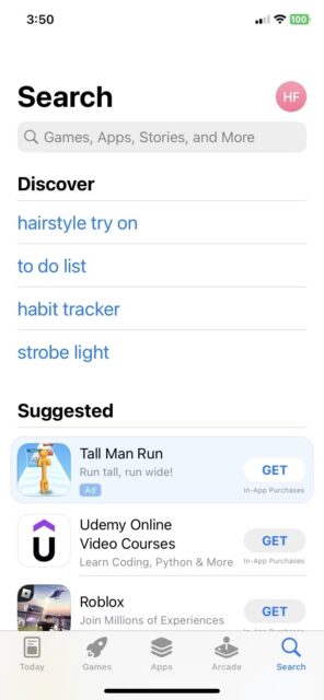 روش مخفی کردن خریدهای App Store در آیفون و آیپد 1 نماد نمایه در اپ استور