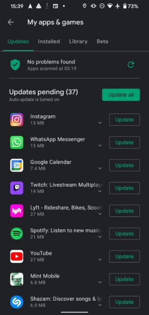 8 راه حل عیب یابی Android Auto 2 برنامه های به روز رسانی اندروید