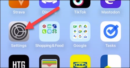 روش پخش صدای پنهان باران در آیفون برای خواب 1 روی برنامه Settings ضربه بزنید