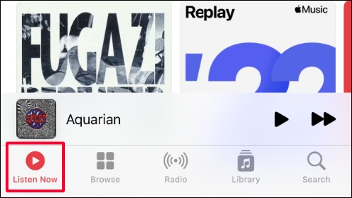 نحوه پیدا کردن Replay در Apple Music آیفون 1 روی «Listen Now» در Apple Music ضربه بزنید.