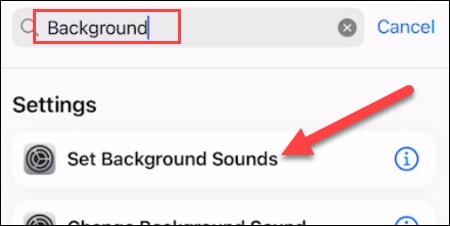 'تنظیم صداهای پس زمینه' را انتخاب کنید.