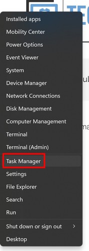 گزینه Task Manager ویندوز 11