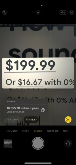 4 راه تبدیل ارز در آیفون 1 تبدیل ارز در اپلیکیشن دوربین آیفون