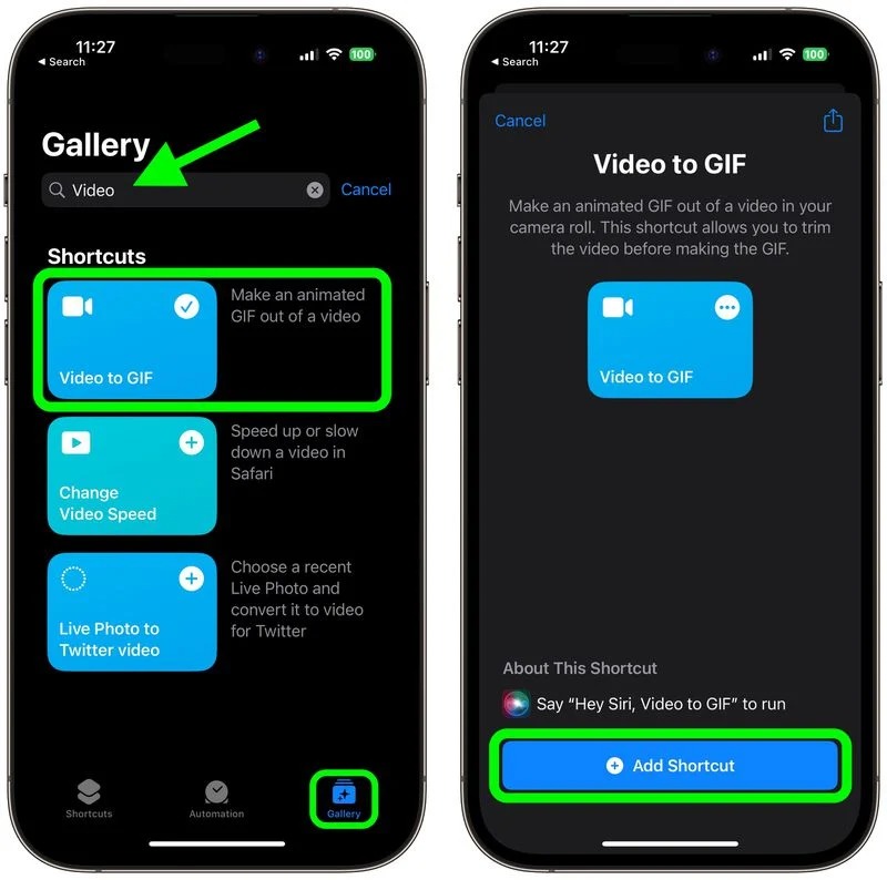نحوه تبدیل ویدیو به GIF در آیفون و آیپد 1 میانبر