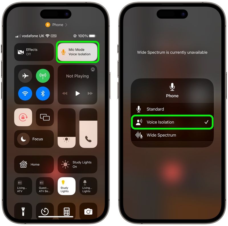 نحوه فعال کردن Voice Isolation هنگام تماس در iOS 16.4 Beta 1 جداسازی صدا