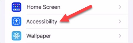 Accessibility را انتخاب کنید.