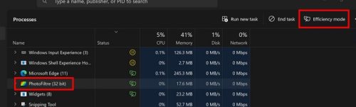 گزینه Efficiency Mode ویندوز 11