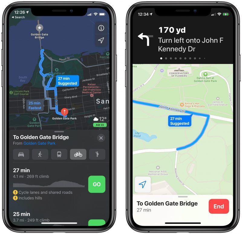 روش استفاده از مسیریابی دوچرخه در Apple Maps در iOS 14 2 مسیریابی دوچرخه با Apple Maps