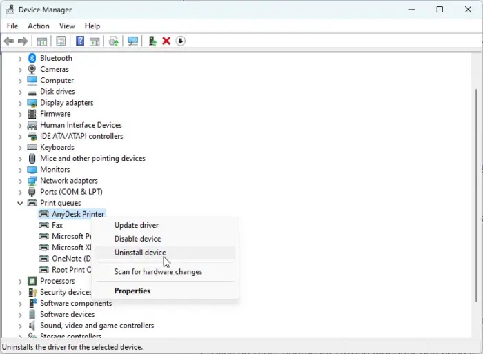 نحوه حذف پورت های پرینتر در ویندوز 11 2 با استفاده از Device Manager پورت های چاپگر را حذف کنید