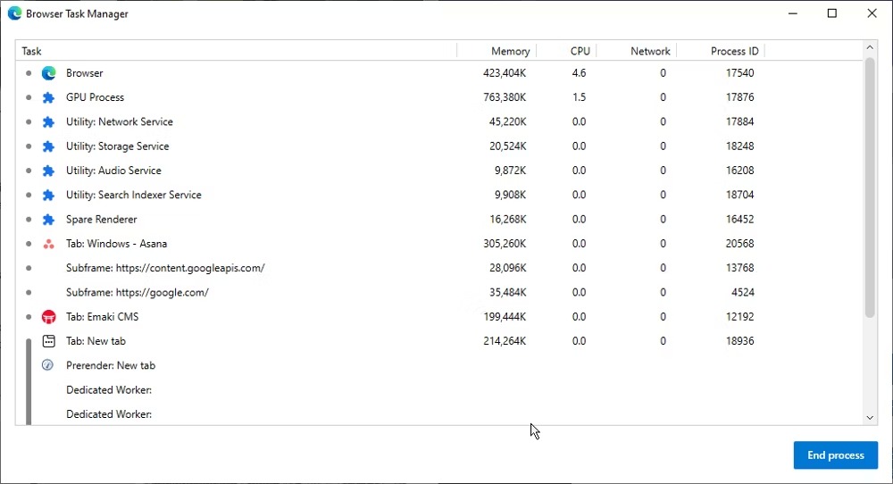 نحوه جلوگیری از اجرای پروسه های زیاد Microsoft Edge در ویندوز 11 2 مدیر وظیفه در مرورگر Edge