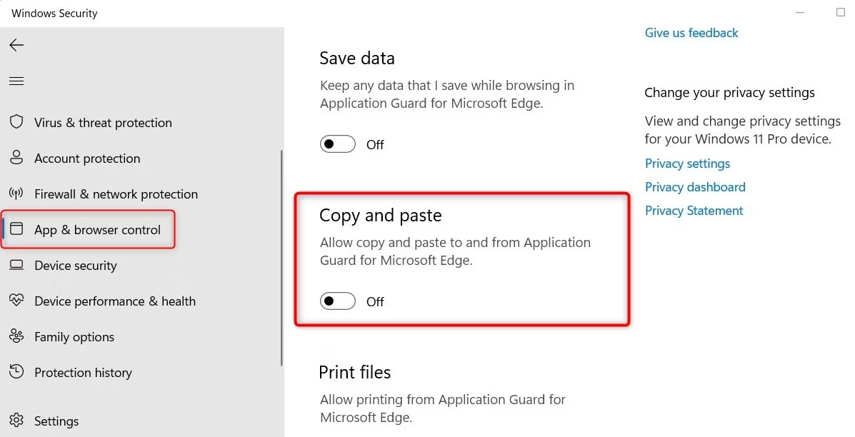 نحوه فعال کردن Copy و Paste در Application Guard مایکروسافت اج در ویندوز 11 2 Copy and Paste را از طریق تنظیمات ویندوز فعال کنید