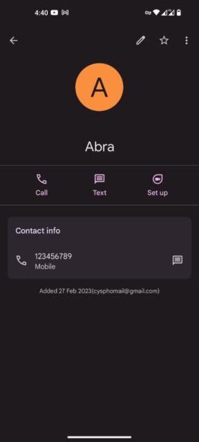 تماس Abra در Nothing Phone