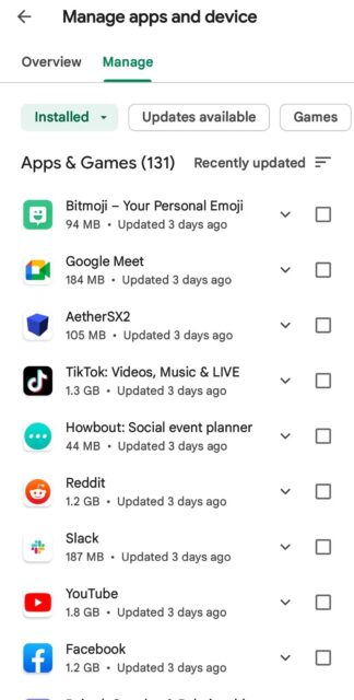 نحوه بازیابی برنامه ها و بازی های حذف شده در اندروید 2 منوی overview