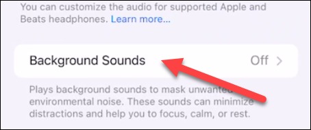 روی Background Sounds ضربه بزنید