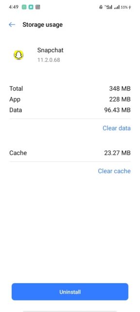 پاک کردن کش برای برنامه اسنپ چت در اندروید