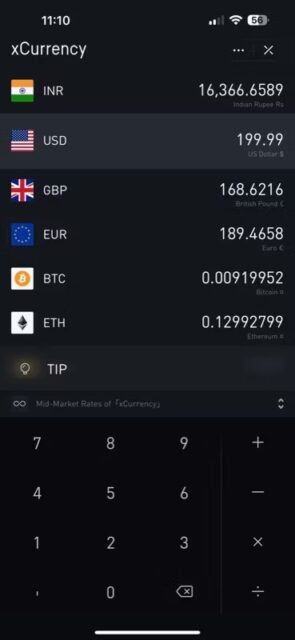 4 راه تبدیل ارز در آیفون 4 تبدیل مبلغی به ارز محلی در xCurrency