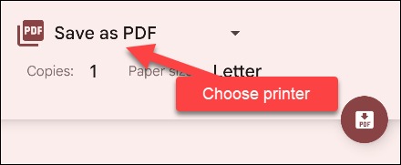 چاپگر یا PDF را انتخاب کنید.