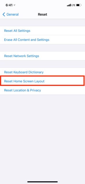نحوه پیدا کردن برنامه های گمشده در آیفون 6 روی Reset Home Screen Layout در تنظیمات آیفون ضربه بزنید