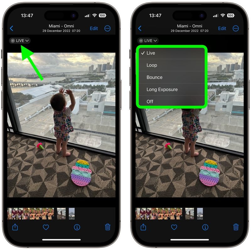 نحوه اضافه کردن افکت Looping و Bouncing به Live Photos 1 تصویر زنده آیفون