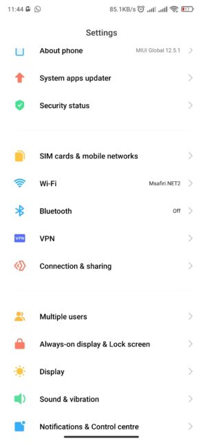 نحوه حذف نصب Wallpaper Carousel در گوشی هوشمند شیائومی 1 برنامه تنظیمات شیائومی