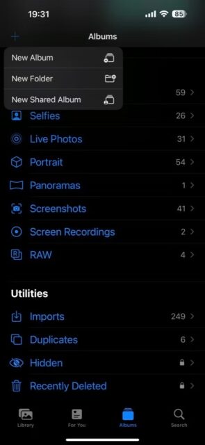 نحوه به اشتراک گذاشتن عکس های iCloud با کاربران غیر اپل 1 گزینه های آلبوم جدید در برنامه iOS Photos
