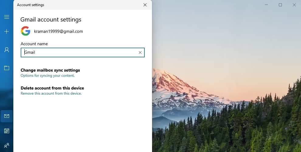 4 راه حل برای ارور Can’t Get Mail در برنامه Mail ویندوز 11 1 گزینه Delete account from this device در برنامه Mail