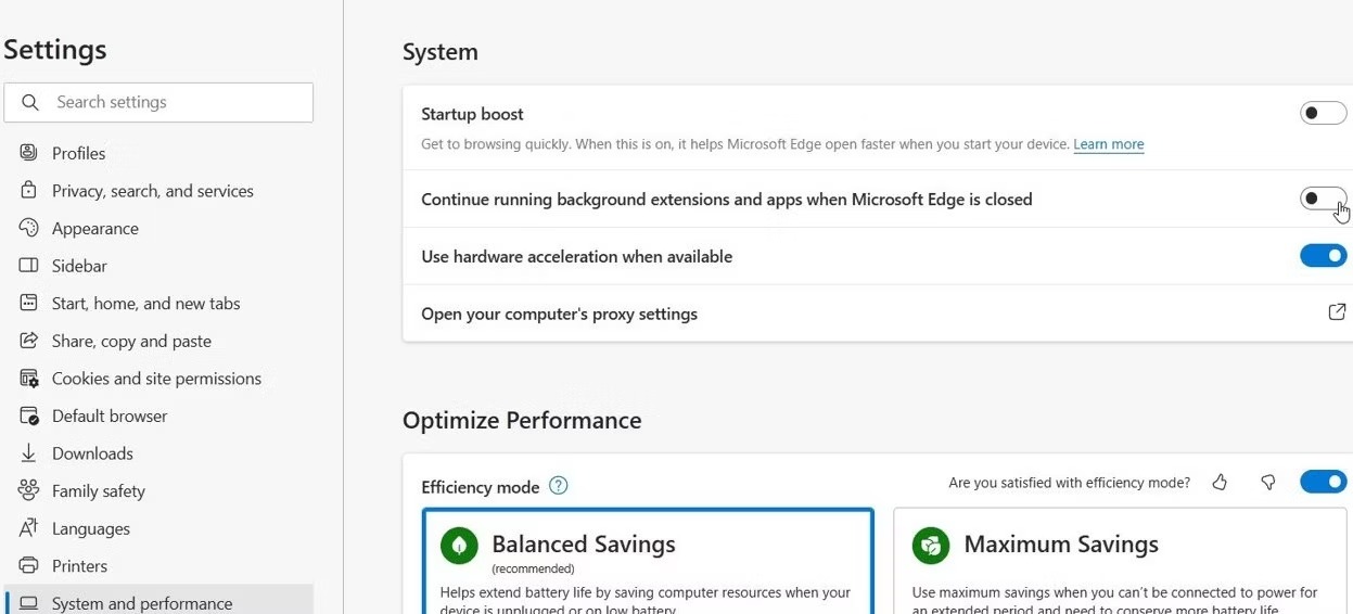 تغییر تنظیمات در Microsoft Edge