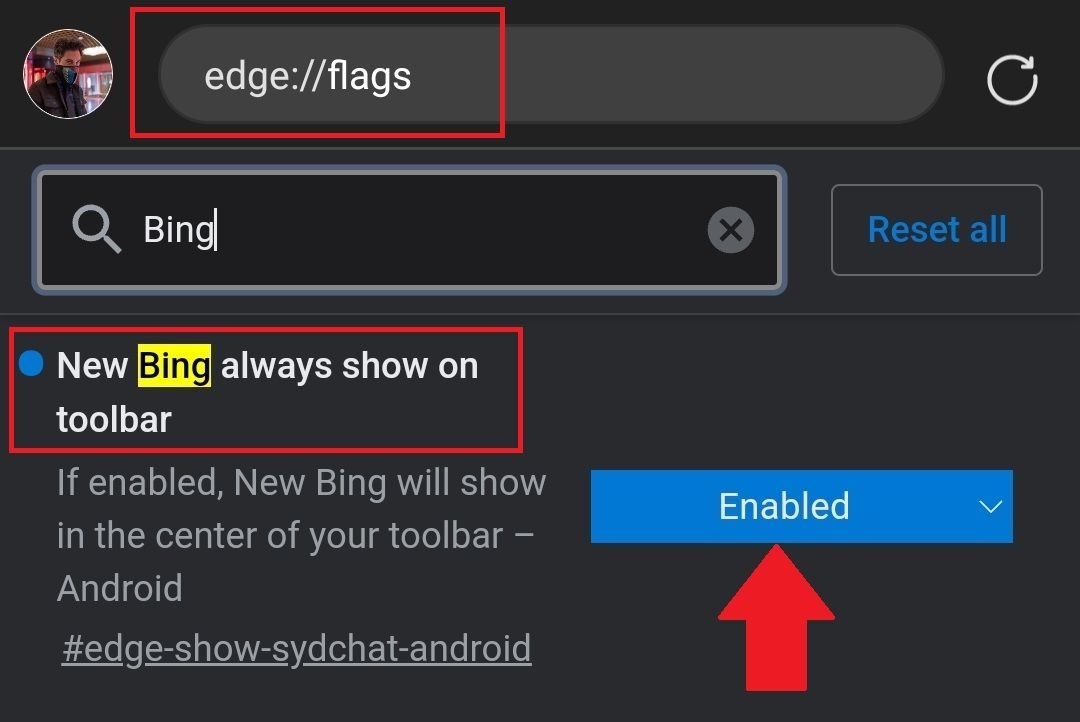 آموزش روشن کردن مستقیم Bing AI Chat در نوار ابزار مرورگر Microsoft Edge اندروید 1 Bing Chat AI در Edge برای اندروید