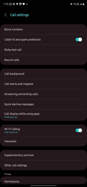 نحوه ضبط تماس در گوشی سامسونگ گلکسی 1 تنظیمات برنامه Samsung Galaxy Phone