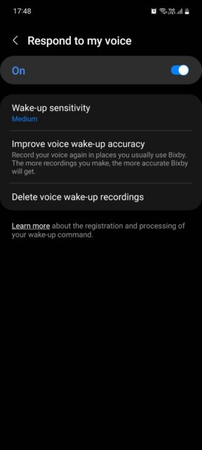 Bixby به منوی صدای من پاسخ دهید