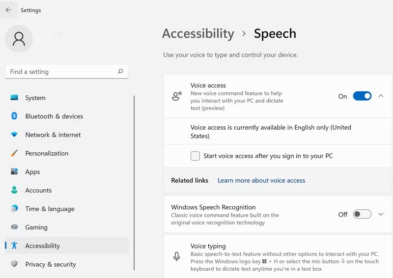نحوه فعال کردن Voice Access در ویندوز 11 2 voice access