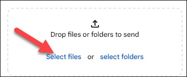 فایل‌ها را در برنامه Windows Nearby Share انتخاب کنید.