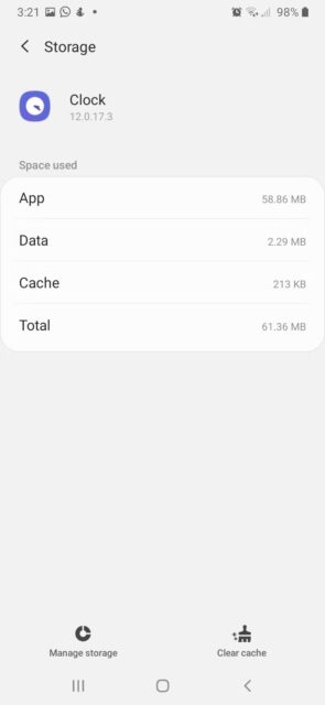 نحوه حل مشکلات مربوط به آلارم در اندروید 2 حافظه پنهان را در برنامه هشدار پاک کنید