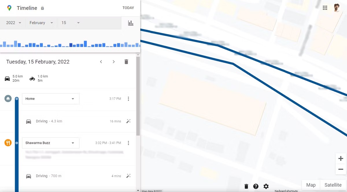 روش پیدا کردن گوشی اندروید گمشده و خاموش 2 جزئیات رفت و آمد در جدول زمانی Google Maps