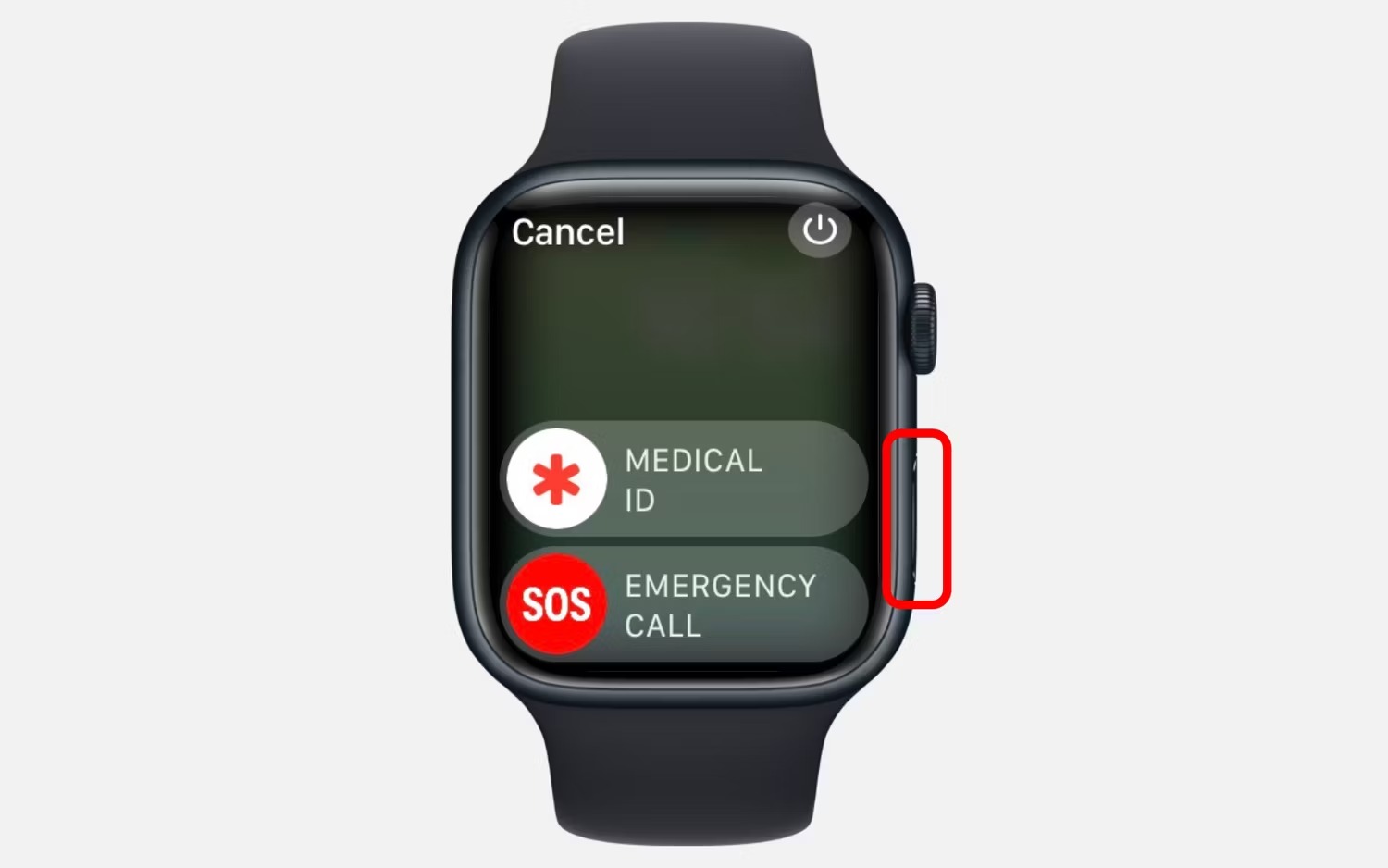 روش پیدا کردن Medical ID فرد در آیفون یا Apple Watch 4 صفحه نمایش اضطراری اپل واچ دکمه کناری را نشان می دهد